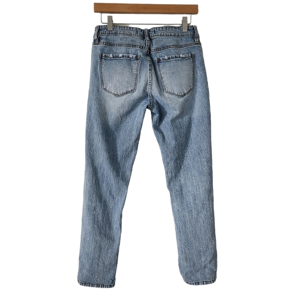 Eunina Frankie Mid Rise Girlfriend Distressed Relaxed Fit Medium Wash Size 3 - Picture 2 of 9